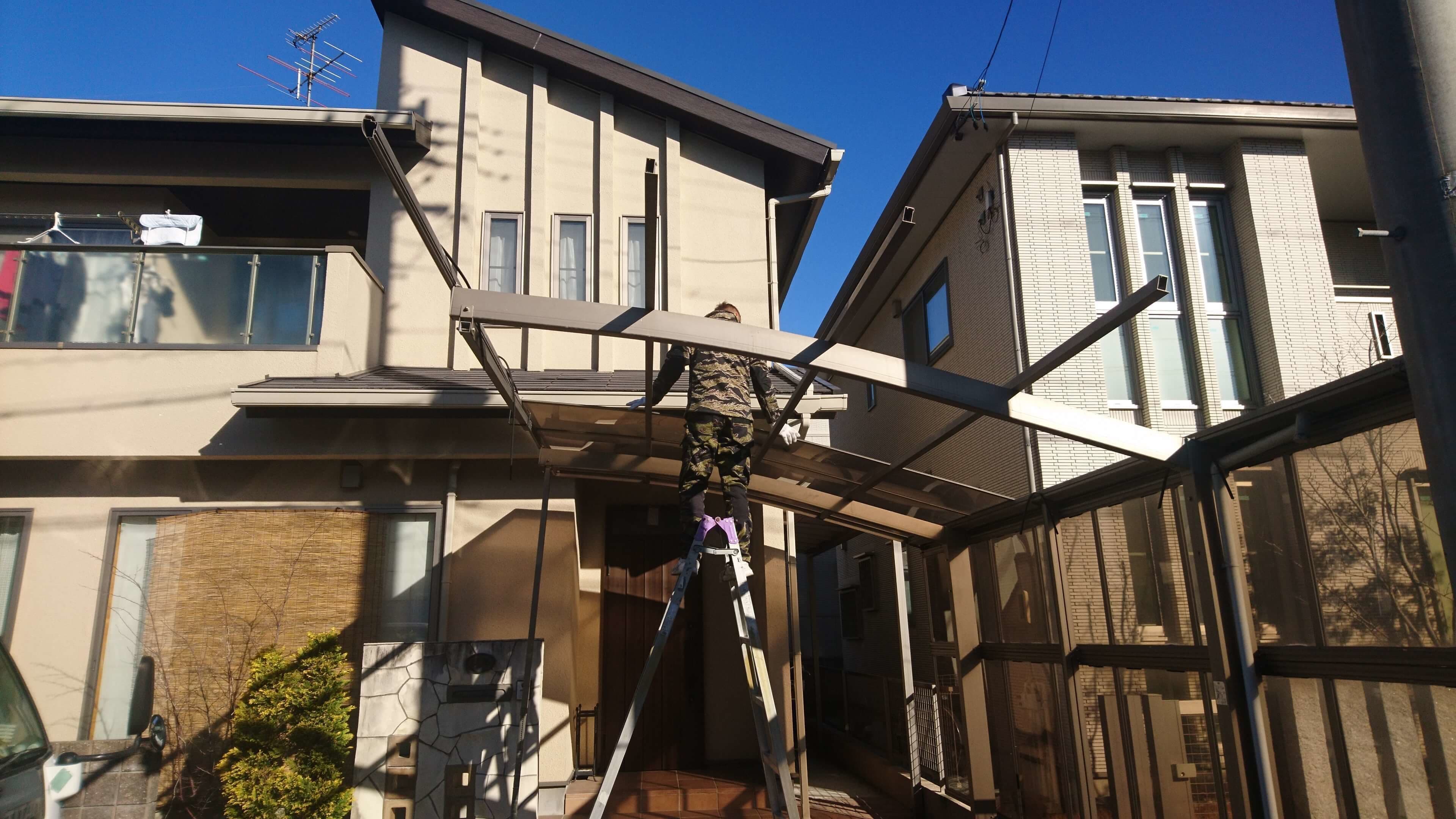 カーポート解体撤去 名古屋市昭和区 | 名古屋市昭和区でエクステリア工事ならイズ美