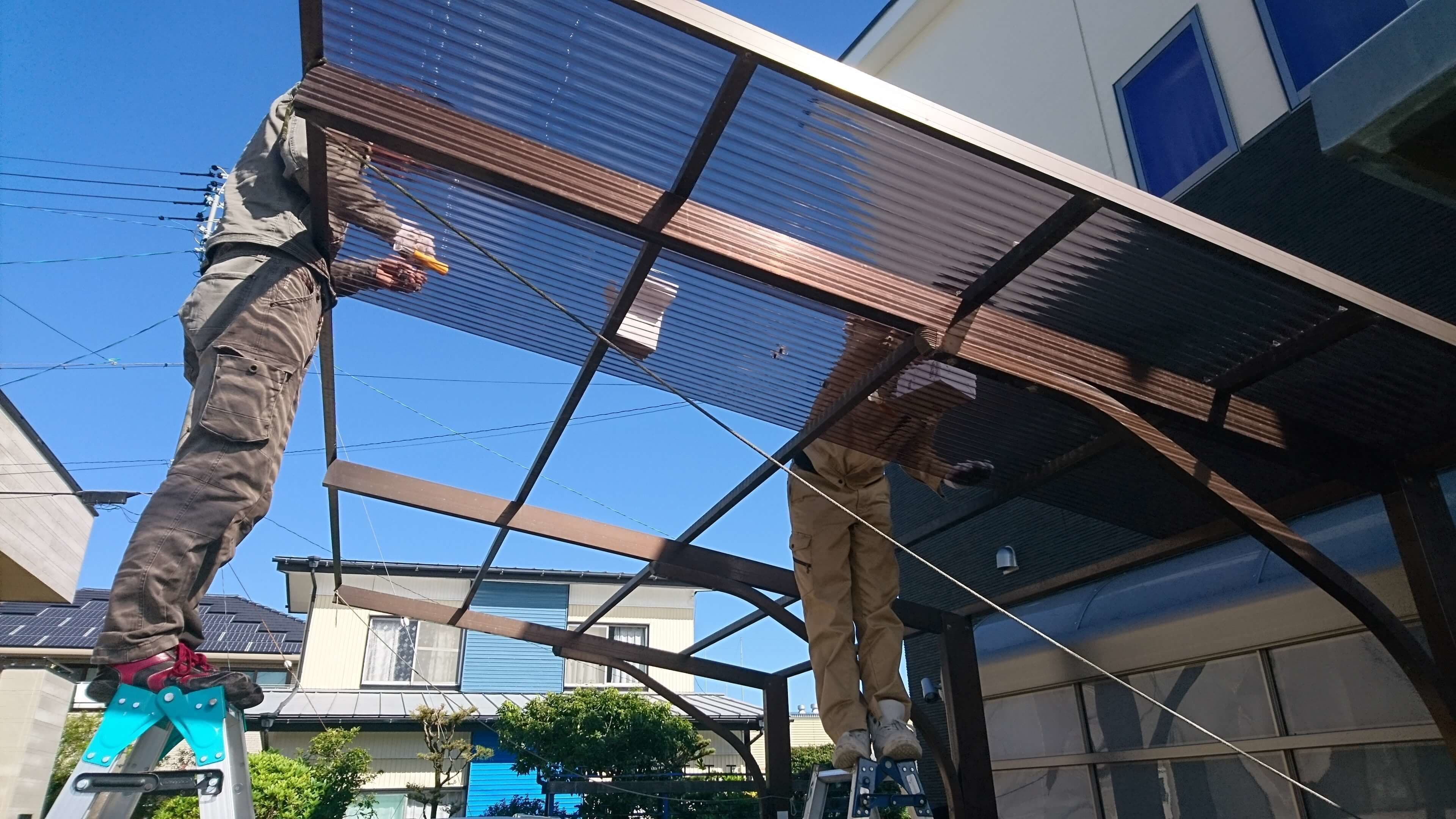 波板張替え 名古屋市昭和区 | 名古屋市昭和区でエクステリア工事ならイズ美